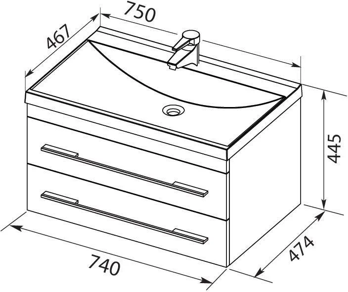 Приобрести aquanet тумба с раковиной верона 75 см, белая 00287672