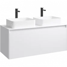 Тумба подвесная Aqwella со столешницей Mobi 120 см, белая MOB0112W:MOB0712W