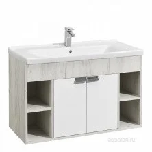 Акватон Флай 100 тумба белая, дуб крафт