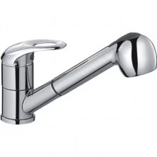 HAIBA Смеситель для кухни 239 мм с выдвижным изливом, хром HB-6003