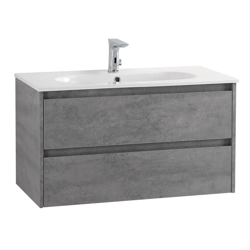 Приобрести belbagno тумба с раковиной kraft 80 см, подвесная cemento grigio, белая раковина