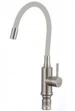Savol Смеситель для кухни 345мм, гибкий излив, серый\нержавеющая сталь SUS6002-04