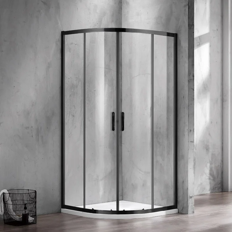 Приобрести душевое ограждение azario milton 90х90 см, черное, 6 мм, прозрачное стекло