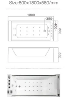 Приобрести frank гидромассажная ванна f104 180х80 см, пристенная, прямоугольная, белая