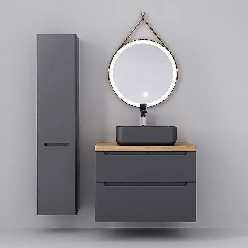 Приобрести jorno тумба подвесная wood 80 см со столешницей светлое дерево, антрацит