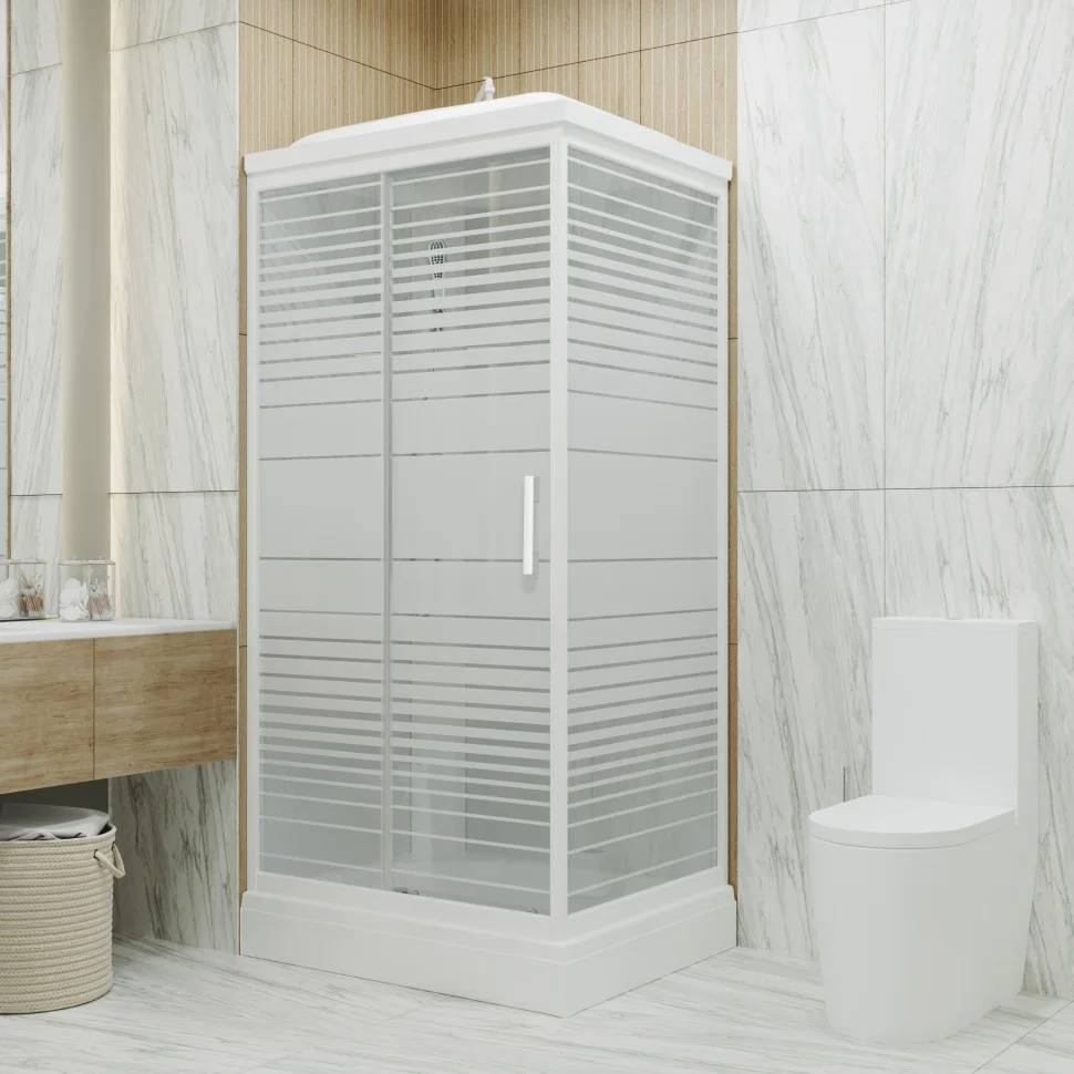 Приобрести тритон душевая кабина квадро 120х80 см, белая, узор, левая щ0000045508