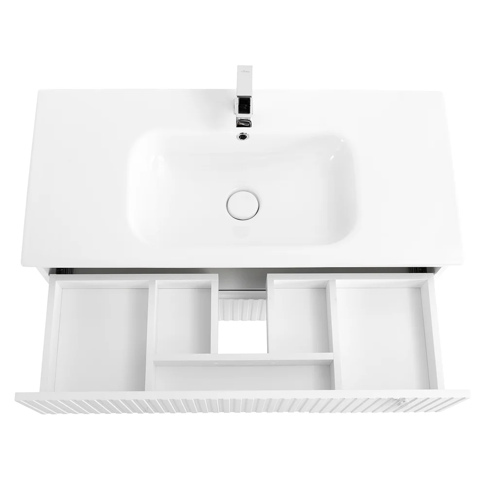 Приобрести cezares тумба подвесная с раковиной duet 80 см bianco opaco, белая матовая duet-800-2c-so-bo