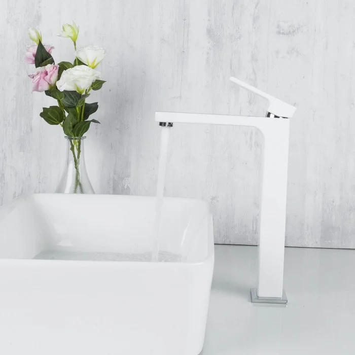 Приобрести gappo смеситель для раковины g1017-2, высокий, белый\хром 30054