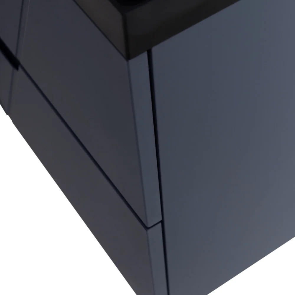 Приобрести belbagno тумба с раковиной vittoria 80 см, подвесная grigio opaco, чёрная раковина