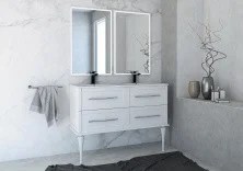Cezares Тумба подвесная с раковиной на две чаши TIFFANY 120 см Bianco opaco, ,белая матовая 54954