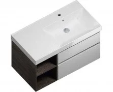 Тумба подвесная с раковиной Kerama Marazzi CUBO 90 см, белый+ментс L\R