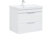 Aquanet Тумба с раковиной Ирис new 71 см, белая глянец (2 ящика)