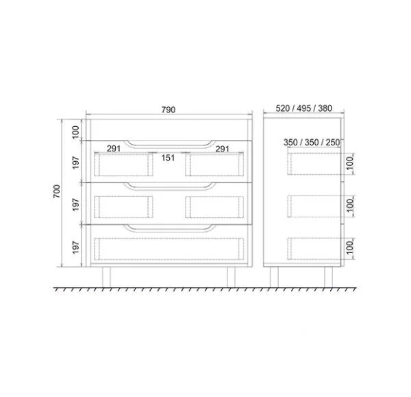 Приобрести mirsant тумба soho quadro 80см, напольная с раковиной