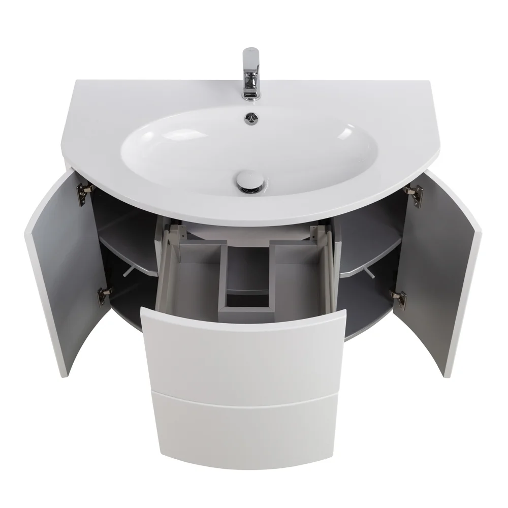 Приобрести cezares тумба подвесная с раковиной eden 91 см bianco lucido, белая 55146