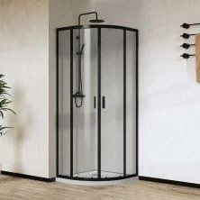 Vincea Душевое ограждение City 90х90 см, прозрачное, черное VSQ-5CT900CLB