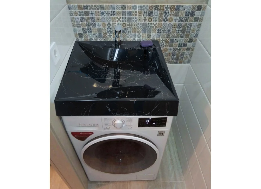 Приобрести azario раковина над стиральной машиной gratsiy 59,7х59,8, черная cs00079879