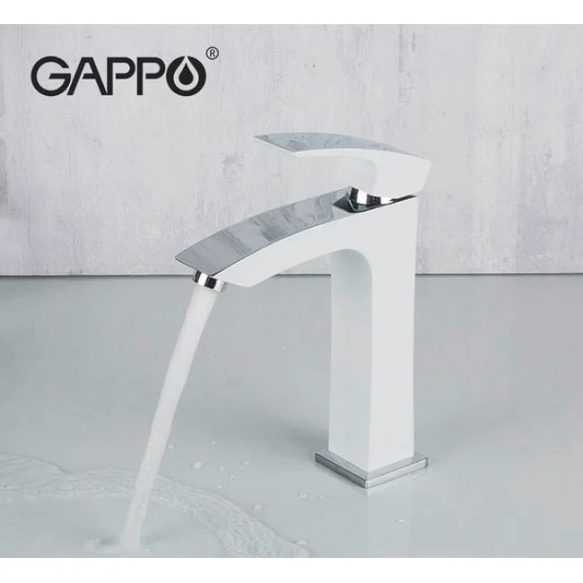 Приобрести gappo смеситель для раковины g1007-78, высокий, белый\хром 18134