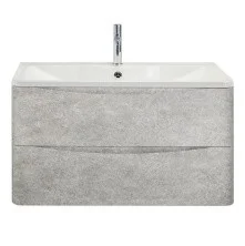 BelBagno Тумба с раковиной ACQUA 80 см, подвесная Cemento Verona Grigio, белая раковина
