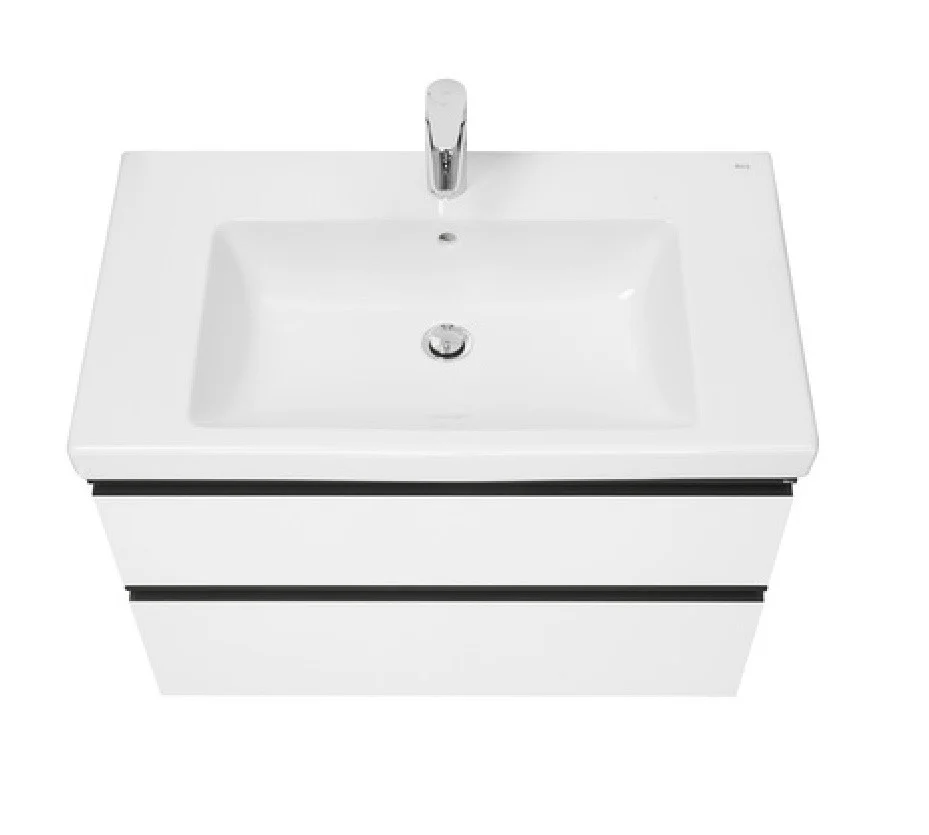 Приобрести тумба подвесная roca domi с раковиной 80 см, белый глянцевый