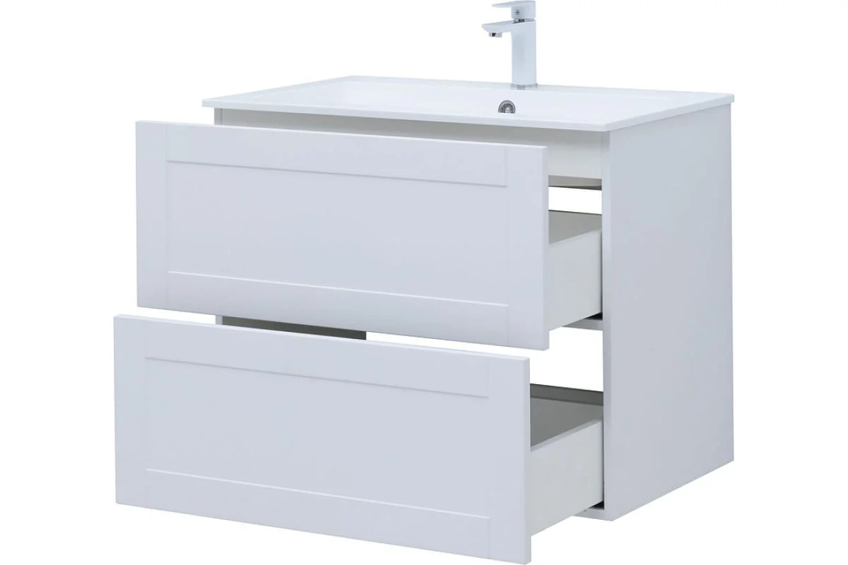 Приобрести aquanet тумба с раковиной терра 80 см, белая матовая