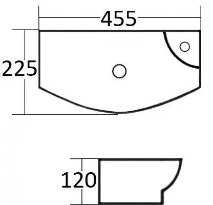 Приобрести раковина накладная /подвесная ceramalux 45 см 7946l