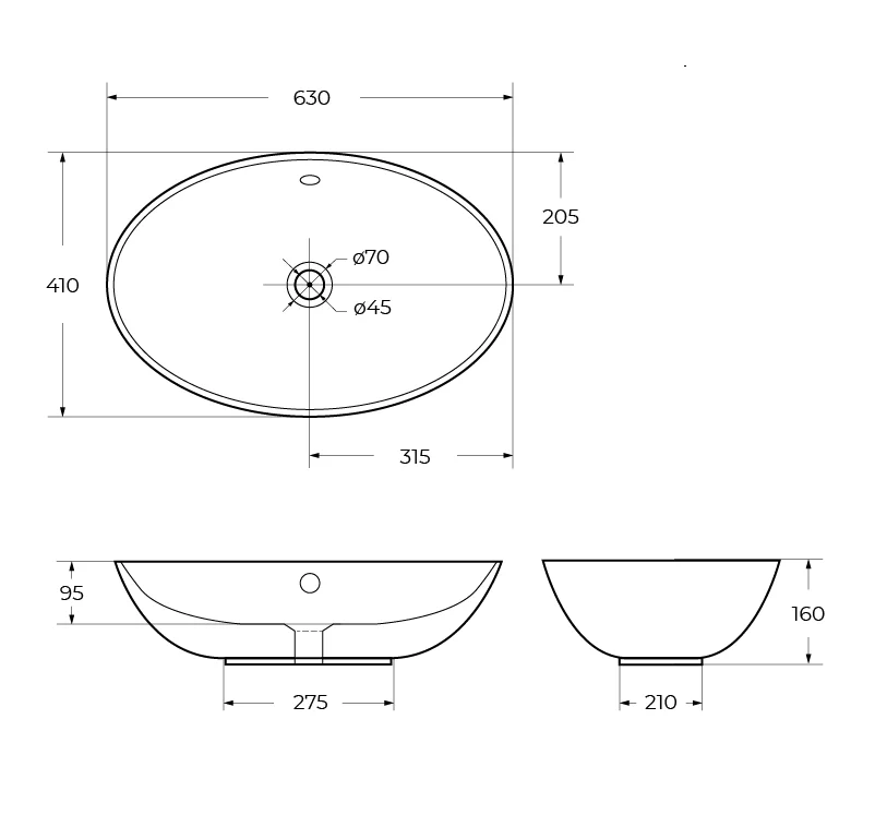 Приобрести belbagno накладная раковина 41х63 см, белая bb1104