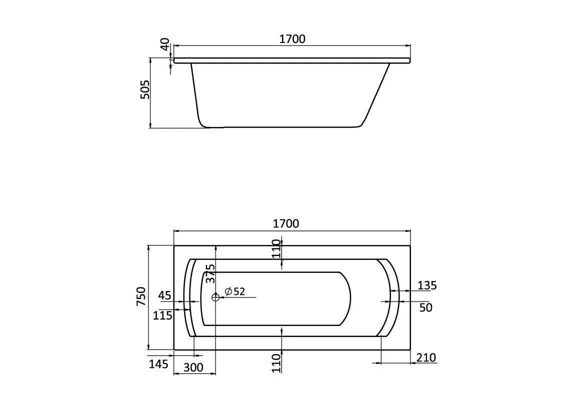 Приобрести ванна акриловая santek монако xl 170х75 см, -1-wh11-1-980