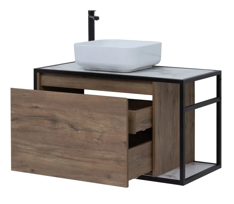 Приобрести aquanet тумба со столешницей nova lite loft 90 см, l дуб рустикальный