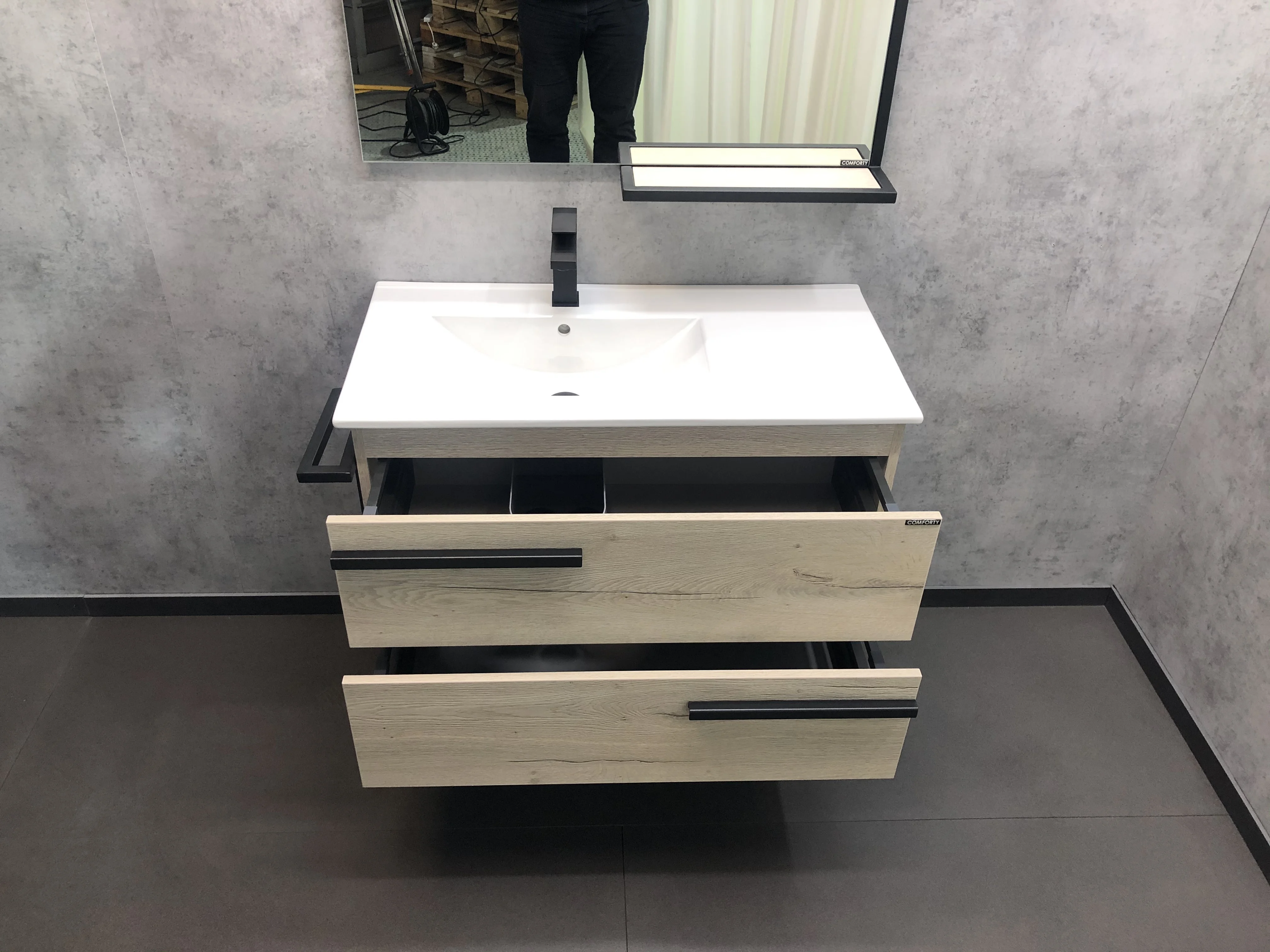 Приобрести сomforty тумба с раковиной "дюссельдорф-90", дуб дымчатый