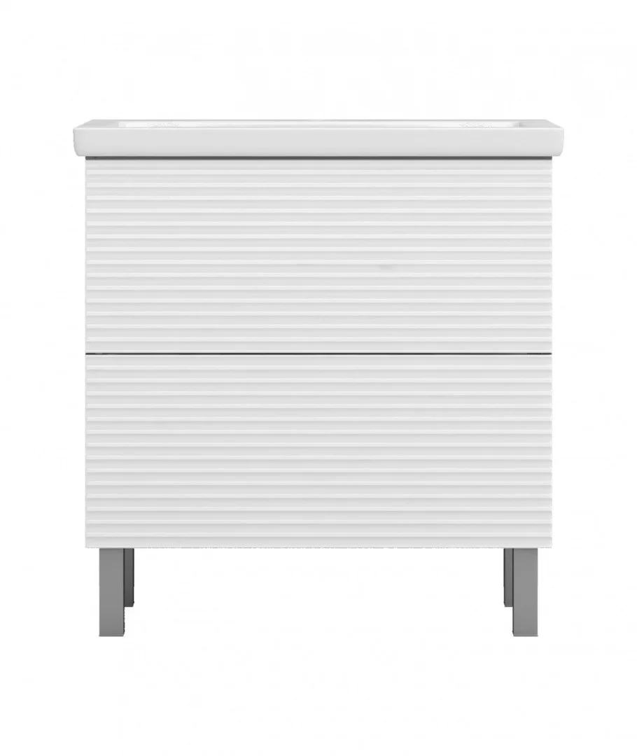 Приобрести vigo тумба с раковиной otti 80см, 2 ящика, напольная, белая tn.ott.com.80.2y