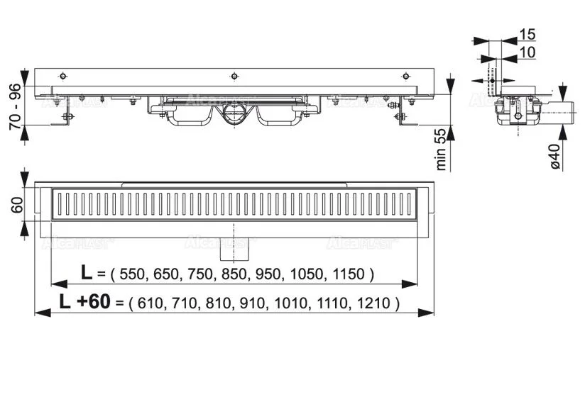 Приобрести сливной трап alcaplast apz104-550 flexible low
