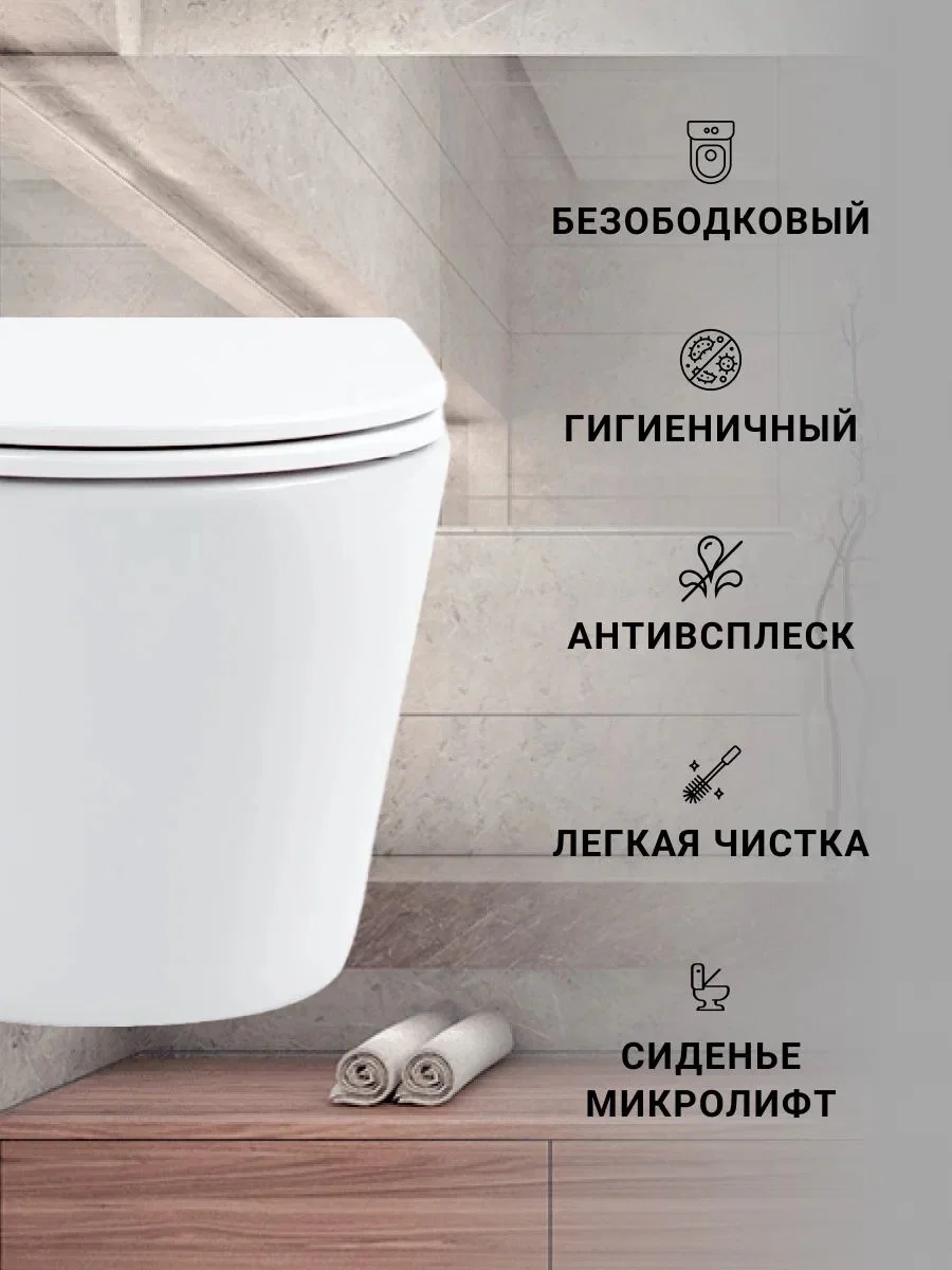 Приобрести sintesi подвесной безободковый унитаз essler tornado 3.0.с крышкой-сиденьем дюропласт,микролифт