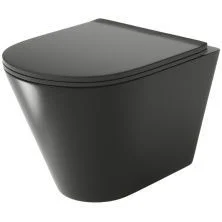 Grossman Унитаз подвесной Color с крышкой дюропласт, микролифт, черный GR-4477BMS