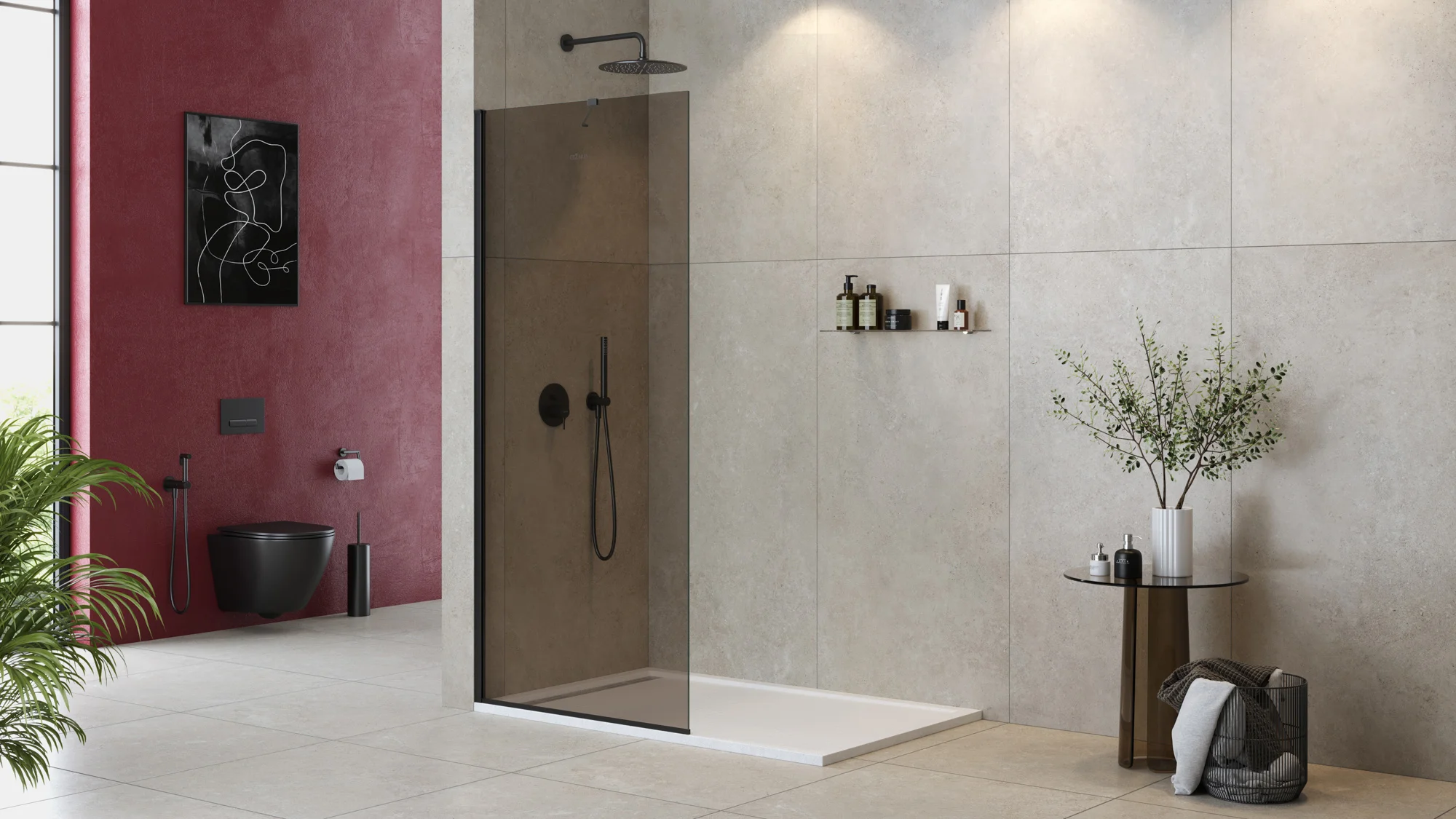 Приобрести cezares душевая перегородка liberta 110 см, бронза\черный liberta-l-1-tb-110-br-nero