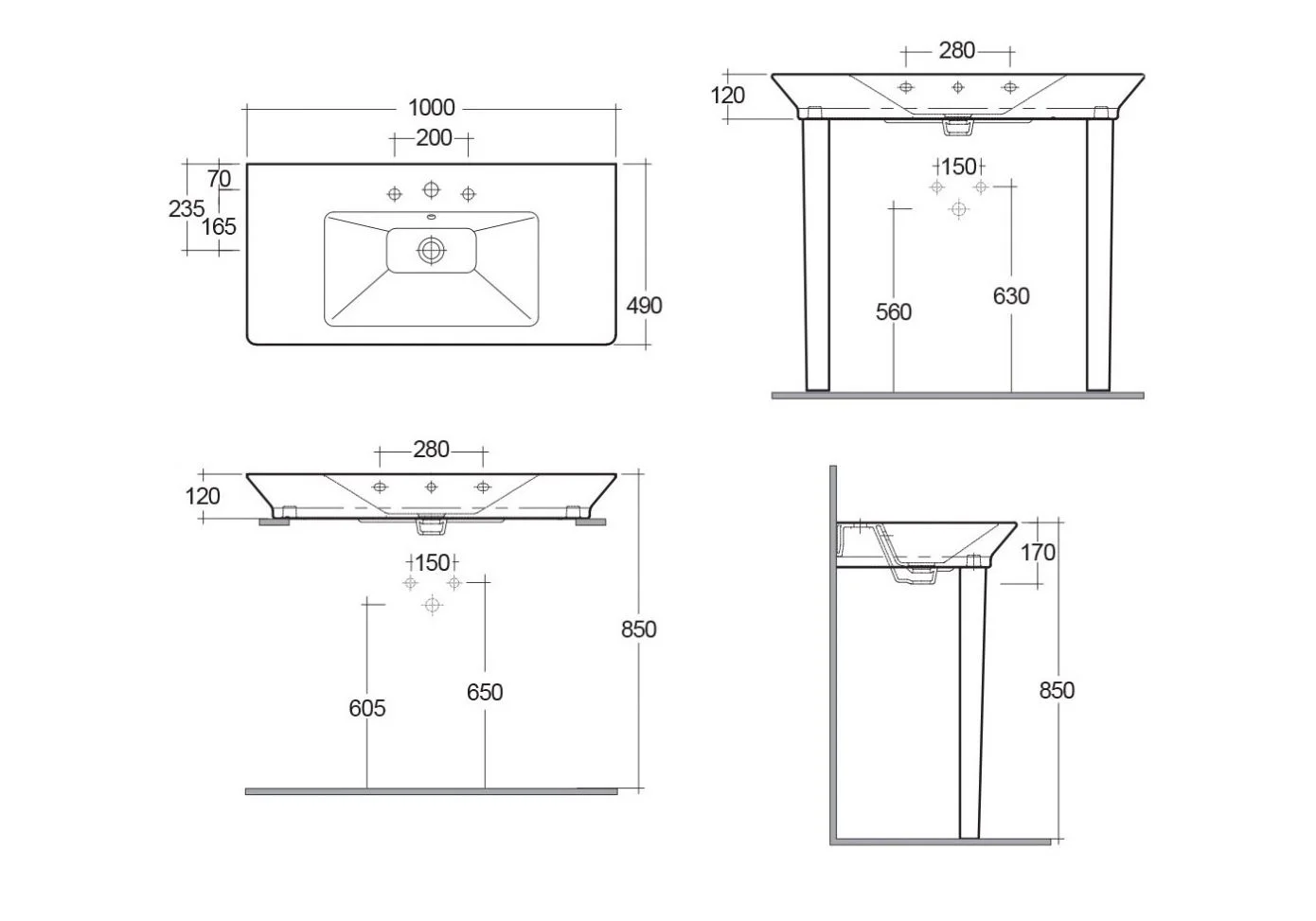 Приобрести раковина-столешница rak ceramics opulence 100x49 см op101awha/krak22007w