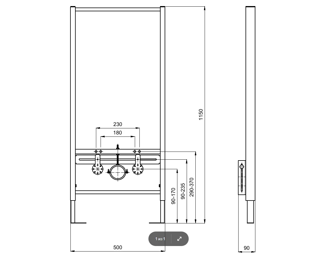 Приобрести insb-0000001 aquatek standart монтажная рама для подвесного биде 1150*500*90