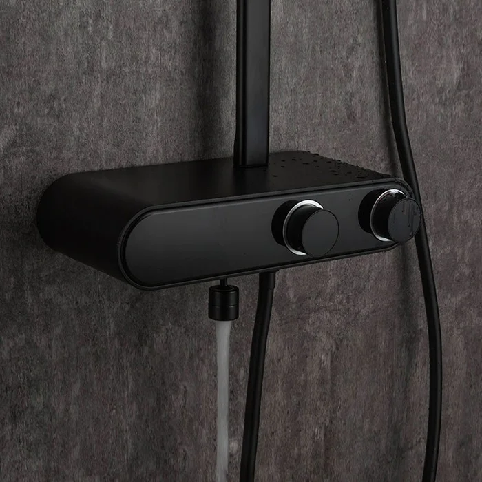 Приобрести gappo душевая система g2495-2 с термостатом, черный 30046