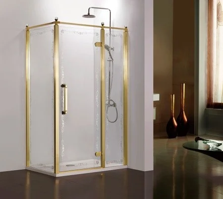 Приобрести душевое ограждение azario ontario az-nbb1231-r 120х90 см золото, прозрачный узор