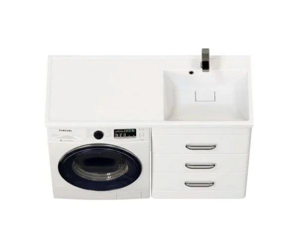 Приобрести mirsant тумба напольная fuji 120 см с раковиной столешницей fly 2 120 см под стиральную машину, правая ут000077621