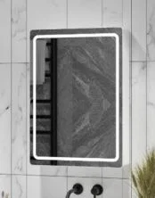 Continent Зеркало шкаф с подсветкой Race 50х70 см, механический включатель, белое