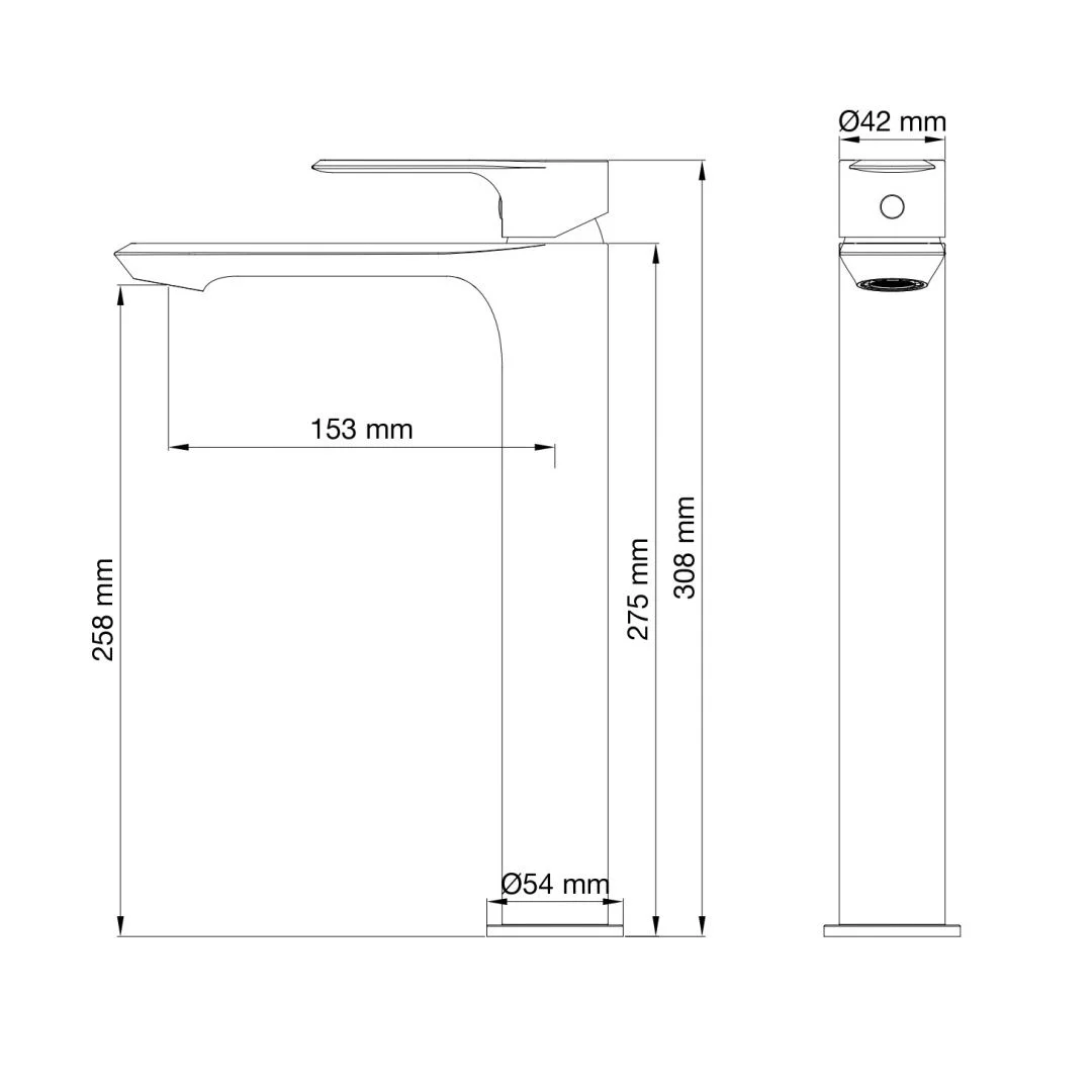 Приобрести смеситель для раковины высокий wonzon & woghand brilliant, темный графит (ww-88019079-bgm)