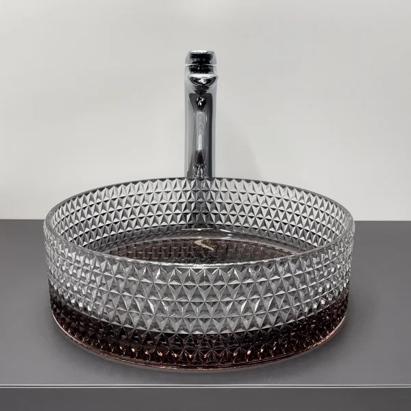 Приобрести comforty раковина накладная cf21009 36х36 см, стеклянная кофе с прозрачным стеклом