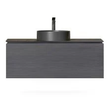 Jorno Тумба подвесная Stone 120 см со столешницей, антрацит