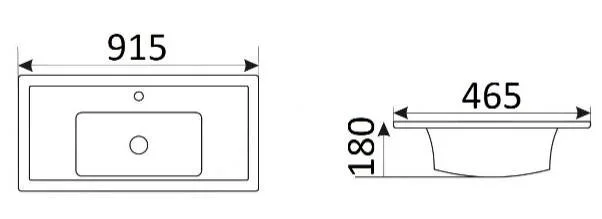 Приобрести раковина врезная на столешницу ceramalux 90 см nyj840-90
