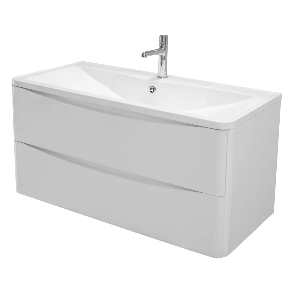 Приобрести belbagno тумба с раковиной acqua 90 см, подвесная bianco lucido, белая раковина