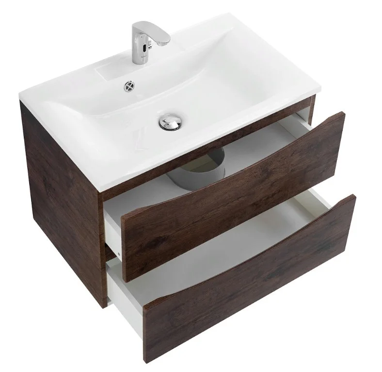 Приобрести тумба подвесная с раковиной belbagno marino-750-2c-so-rw-p 75 см, rovere moro