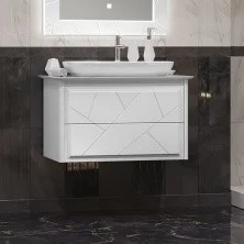 Opadiris Тумба подвесная со столешницей и раковиной Nova Луиджи 90 см, белая матовая