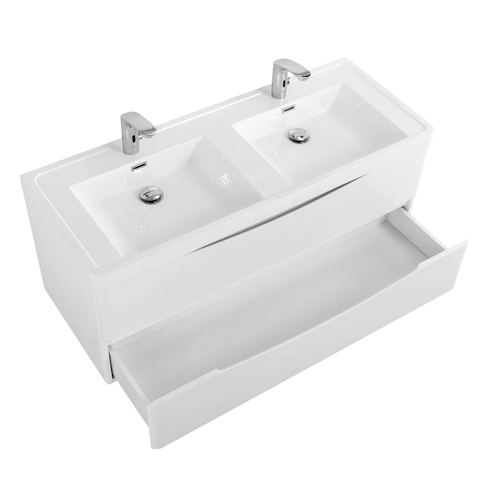 Приобрести belbagno тумба с раковиной ancona-n 120 см, подвесная bianco lucido, белая раковина