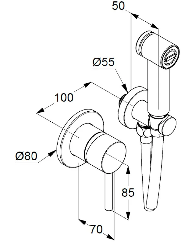 Приобрести kludi bozz гигиенический набор, комплект, черный матовый, арт. 389983976