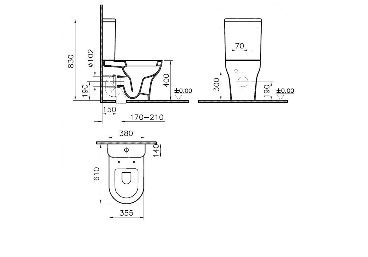 Приобрести унитаз приставной vitra zentrum 9012b003-7202 с крышкой микролифт
